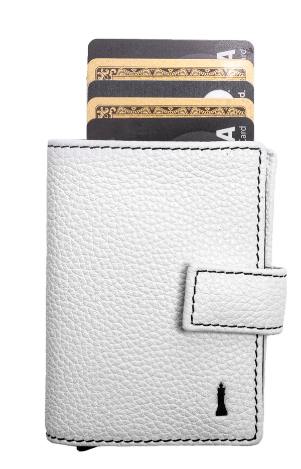 WHITE SMART WALLET WITH STRAP